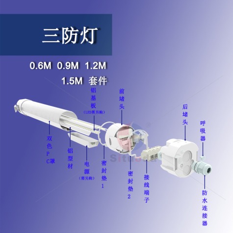 Supply round tri-proof lamp 40W (1.2m)